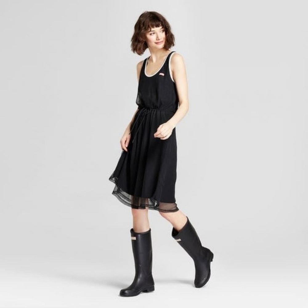 Hunter for Target black midi t back mesh dress size medium